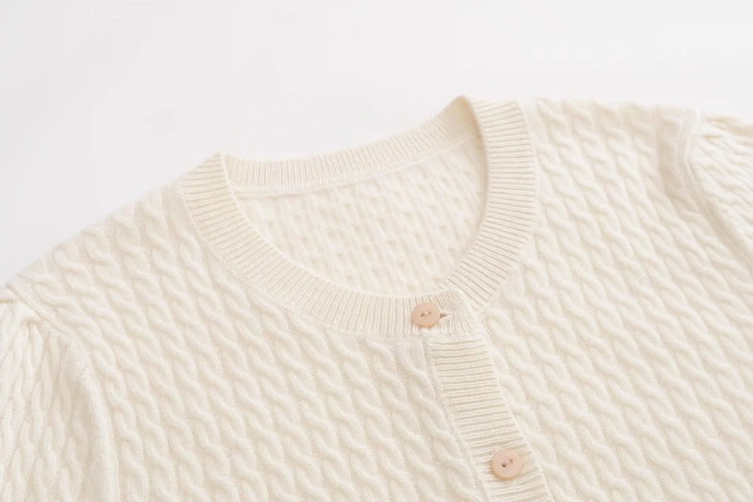 100% Cashmere Women's Cable Knit Cardigan Sweaters for Women Long Sleeve Crew Neck Warm Button Down