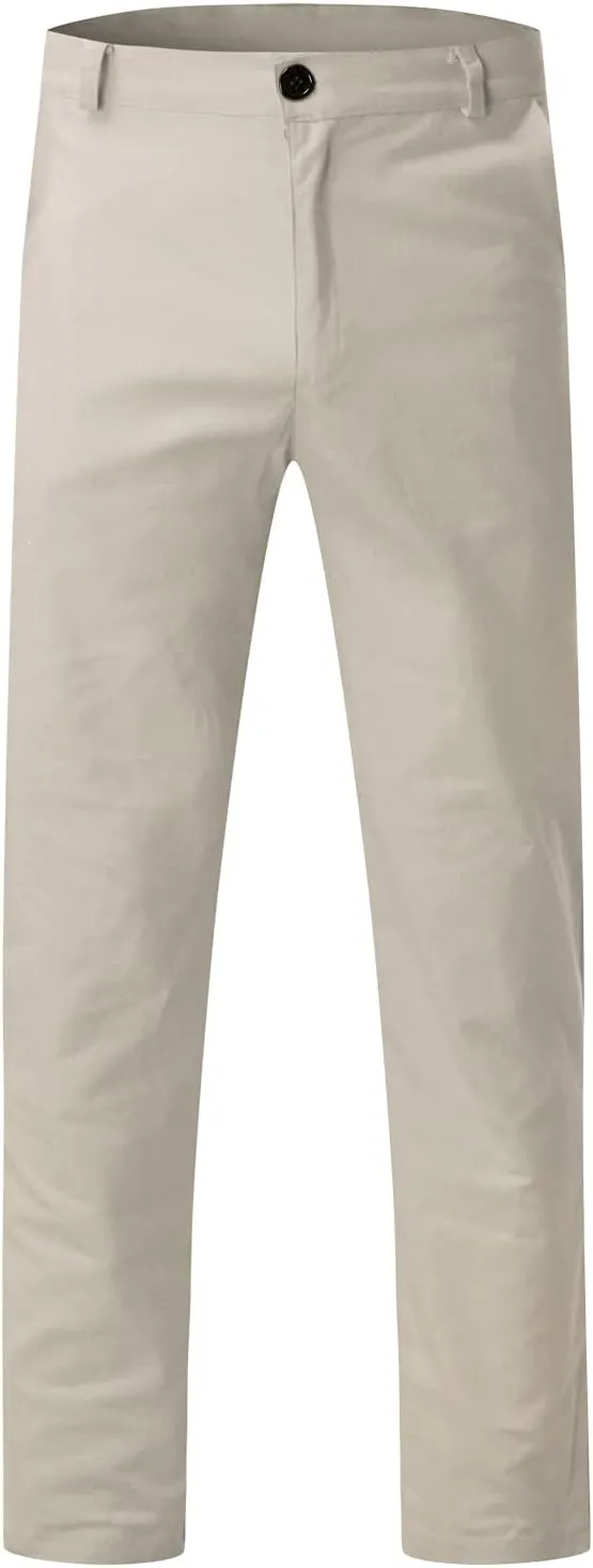 2021 Mens Chino Fit Flat Front Dress Pants Casual Cotton Jeans Slim Fit Skinny Stretchy Slacks Tapered Trousers