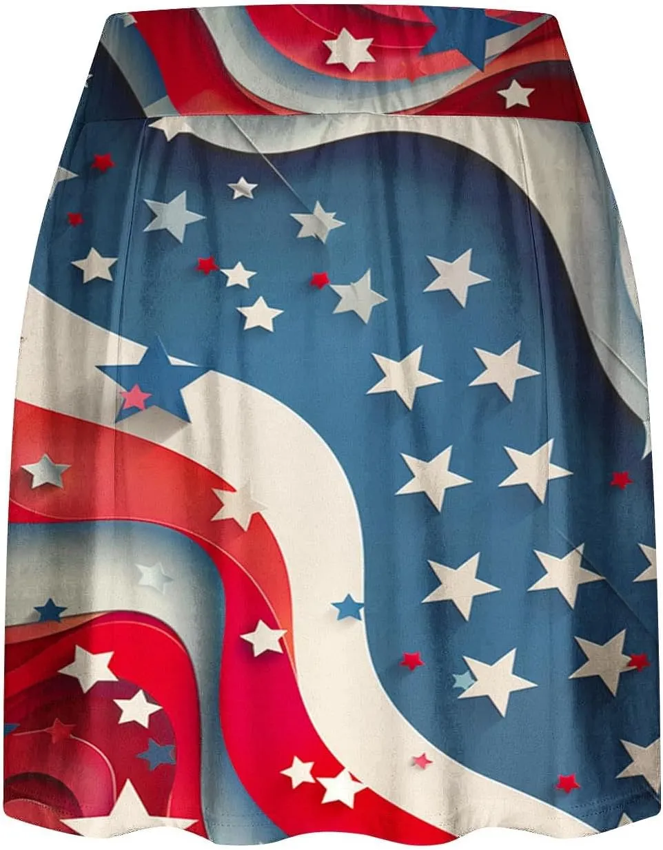 4th of July Skort Patriotic Skirts for Women American Flag Tennis Skirts with Shorts High Waisted Flowy Summer Skorts