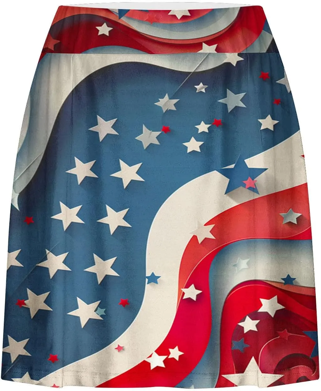 4th of July Skort Patriotic Skirts for Women American Flag Tennis Skirts with Shorts High Waisted Flowy Summer Skorts