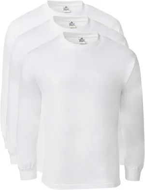 Alstyle Men's Classic Cotton Crew Neck Long Sleeve Plain T-Shirt 3-Pack-Assorted