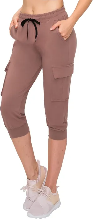 ALWAYS Capri Cargo Jogger Pants for Women - Super Soft Casual Drawstrings Track Cuff Bottoms