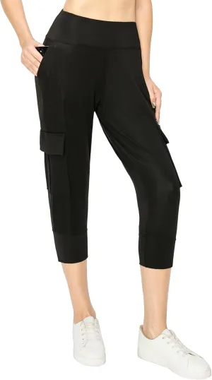 ALWAYS Capri Cargo Jogger Pants for Women - Super Soft Casual Drawstrings Track Cuff Bottoms
