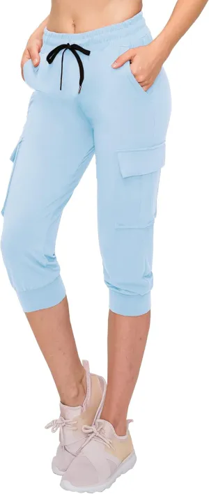 ALWAYS Capri Cargo Jogger Pants for Women - Super Soft Casual Drawstrings Track Cuff Bottoms