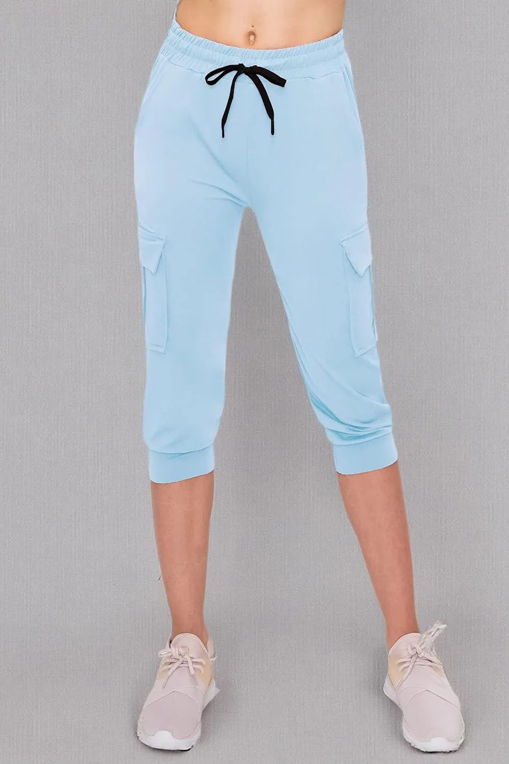 ALWAYS Capri Cargo Jogger Pants for Women - Super Soft Casual Drawstrings Track Cuff Bottoms