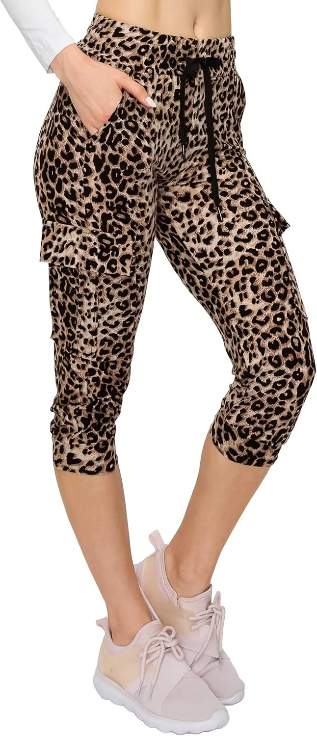 ALWAYS Capri Cargo Jogger Pants for Women - Super Soft Casual Drawstrings Track Cuff Bottoms