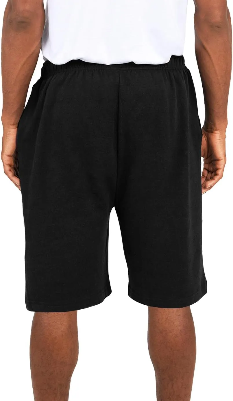 Andrew Scott Mens Cotton Knit Athletic Gym Shorts | Work Out Jogger Sweat Shorts with Drawstring & Pockets - Pack of 3