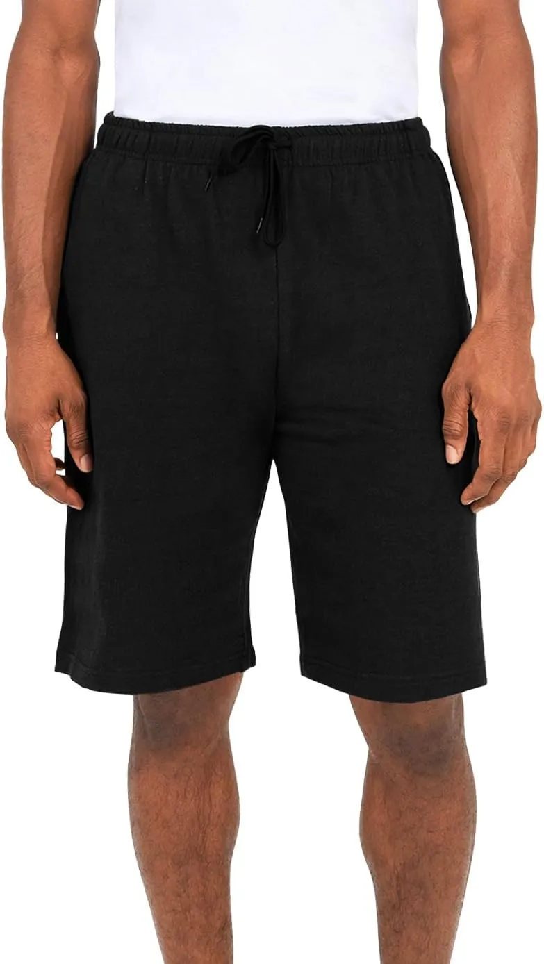 Andrew Scott Mens Cotton Knit Athletic Gym Shorts | Work Out Jogger Sweat Shorts with Drawstring & Pockets - Pack of 3