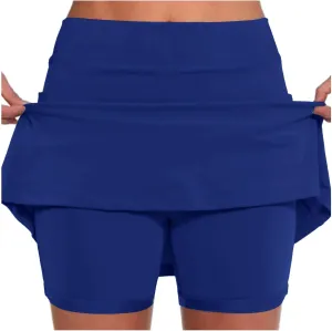 Athletic Skorts for Woman Tummy Control Tennis Elastic Hight Waist Skirt Casual Sport Plus Size Shorts with Pockets