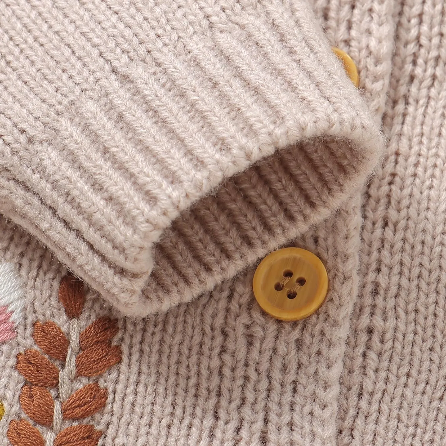 Baby Girl Cardigan Knit Sweater Animal Embroidery Chunky Coat Doll Collar Knitwear Toddler Infant Spring Clothes