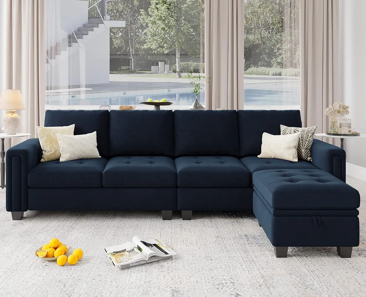 Belffin Reversible Sectional Convertible Storage by Couch.com