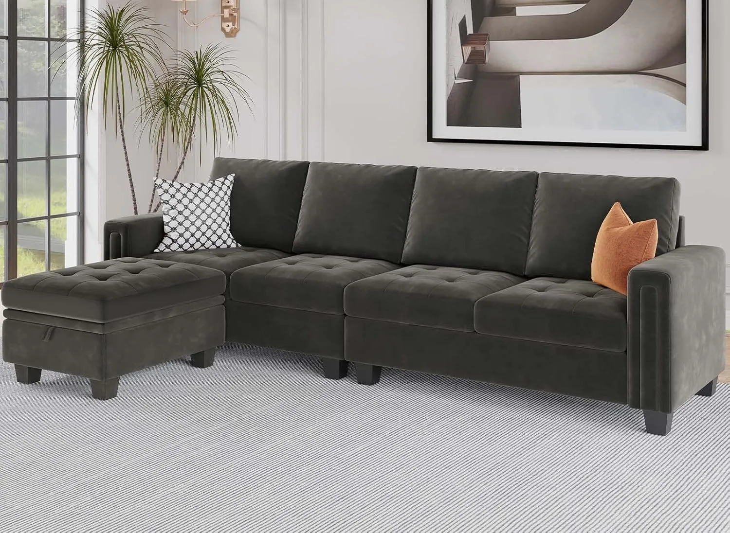 Belffin Reversible Sectional Convertible Storage by Couch.com
