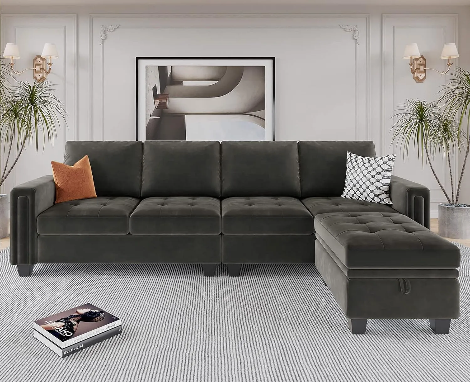 Belffin Reversible Sectional Convertible Storage by Couch.com