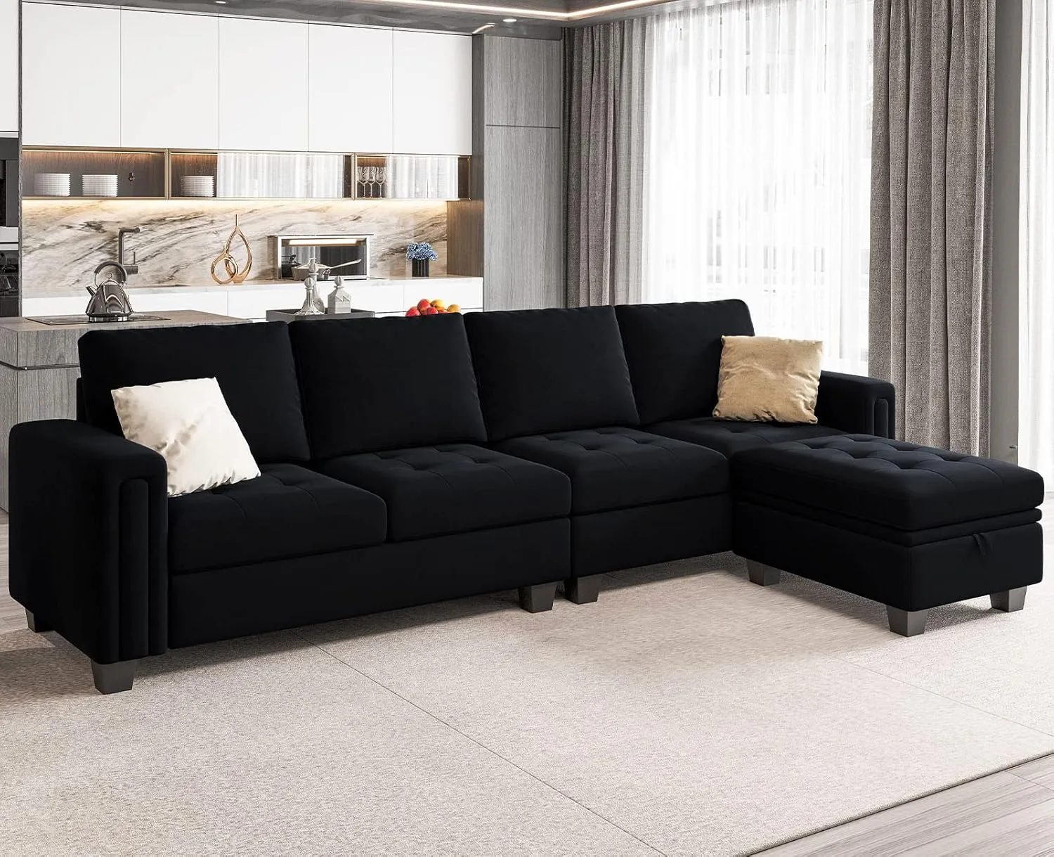Belffin Reversible Sectional Convertible Storage by Couch.com