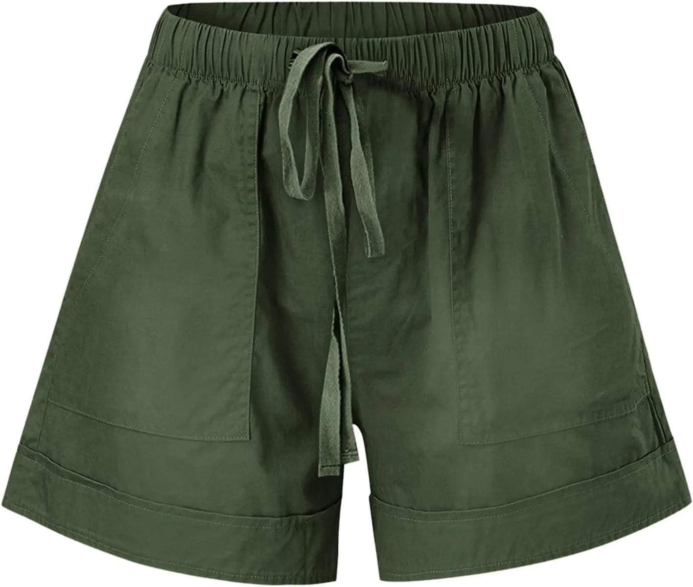 Bermuda Shorts for Women Loose High Waisted Short Pants Wide Leg Linen Knee Length Summer Casual Long Pockets