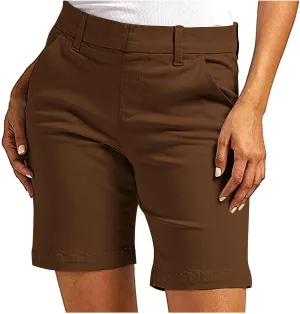Bermuda Shorts for Women Stretchy Dressy Casual High Waisted Lounge Short Pants Straight Leg Hiking Vacation Outfits