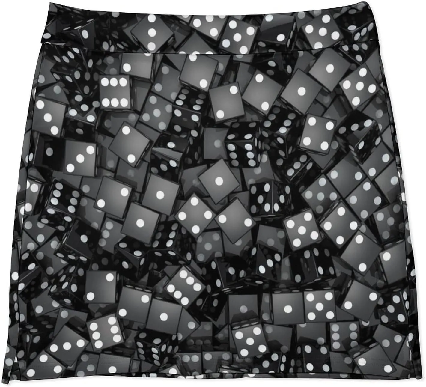 Black Dice Women's Mini Tennis Skirt with Shorts Underneath Athletic Workout Cute Skorts