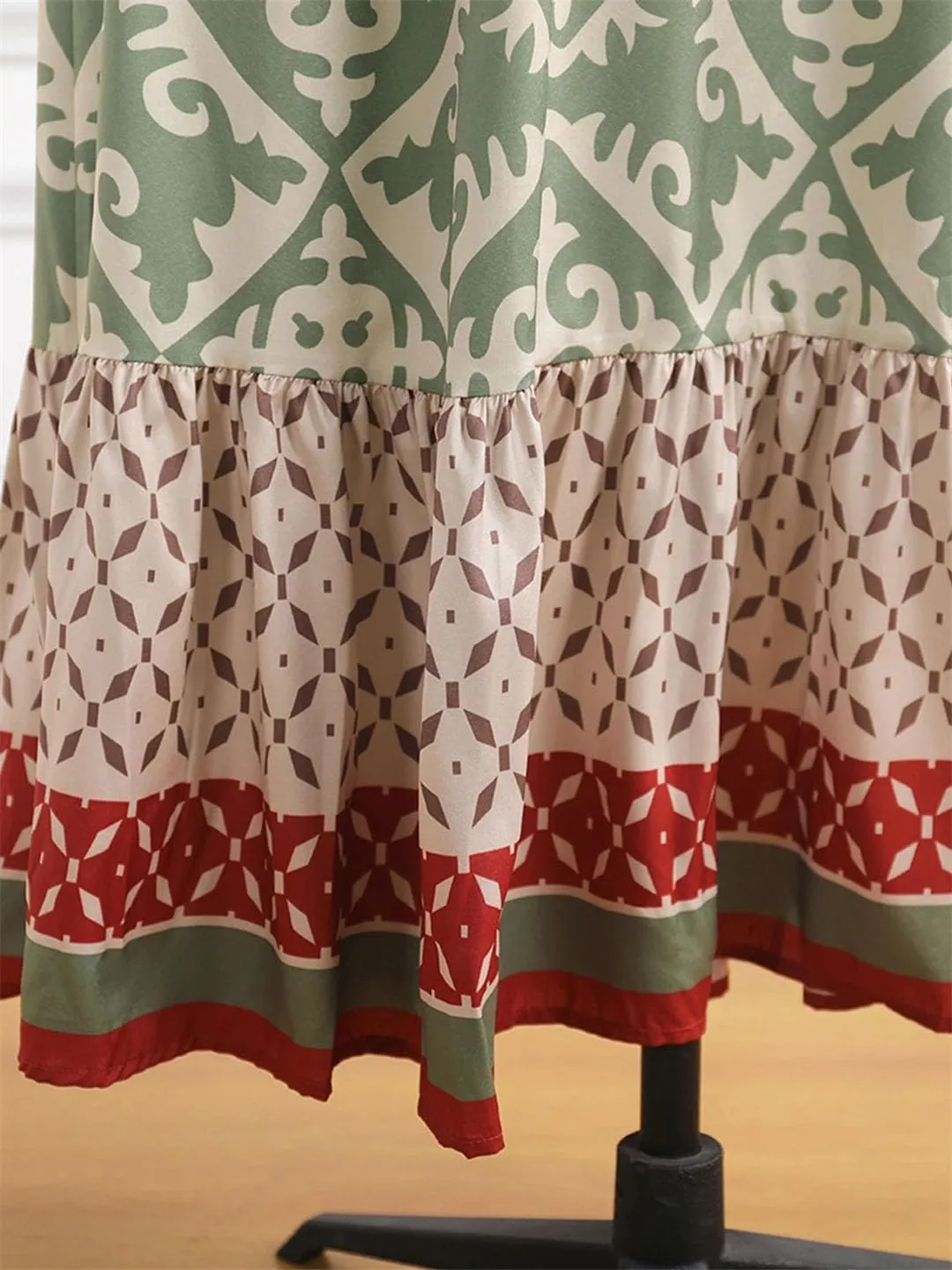 Boho Floral Print Skirts Women Summer High Waist A-Line Pleated Long Skirts Casual Holiday Beach Skirt