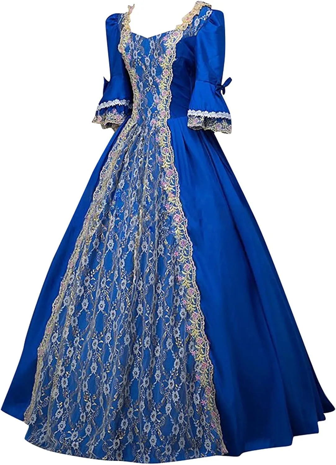 BOXIACEY Womens Rococo Dress Medieval Renaissance 1800s Queen Victorian Ball Gown Costume