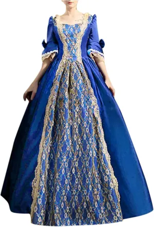 BOXIACEY Womens Rococo Dress Medieval Renaissance 1800s Queen Victorian Ball Gown Costume