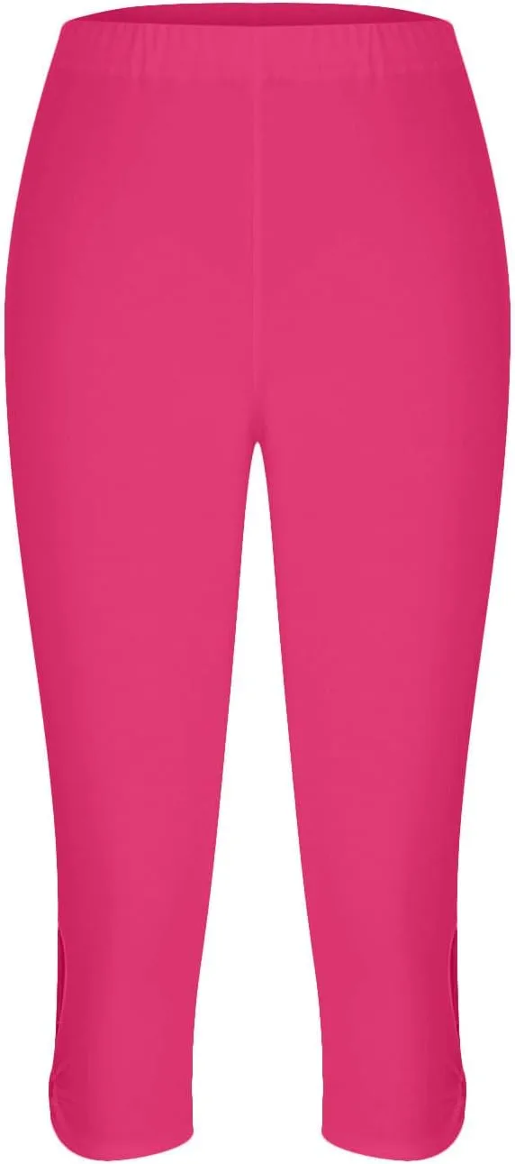 Capri Leggings for Women 2025 Summer Stretch Plus Size High Waisted Soft Casual Workout Yoga Pants with Pockets