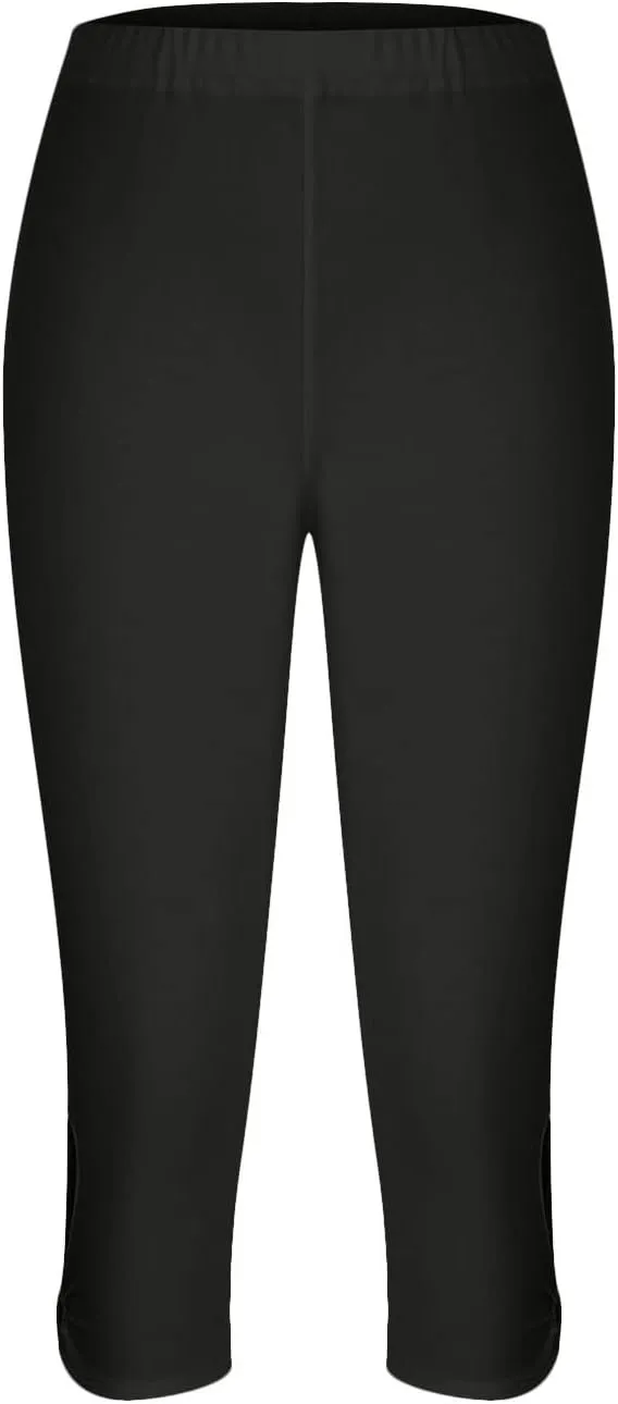 Capri Leggings for Women 2025 Summer Stretch Plus Size High Waisted Soft Casual Workout Yoga Pants with Pockets
