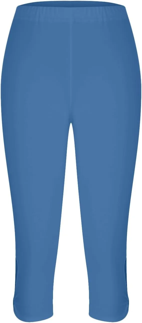 Capri Leggings for Women 2025 Summer Stretch Plus Size High Waisted Soft Casual Workout Yoga Pants with Pockets