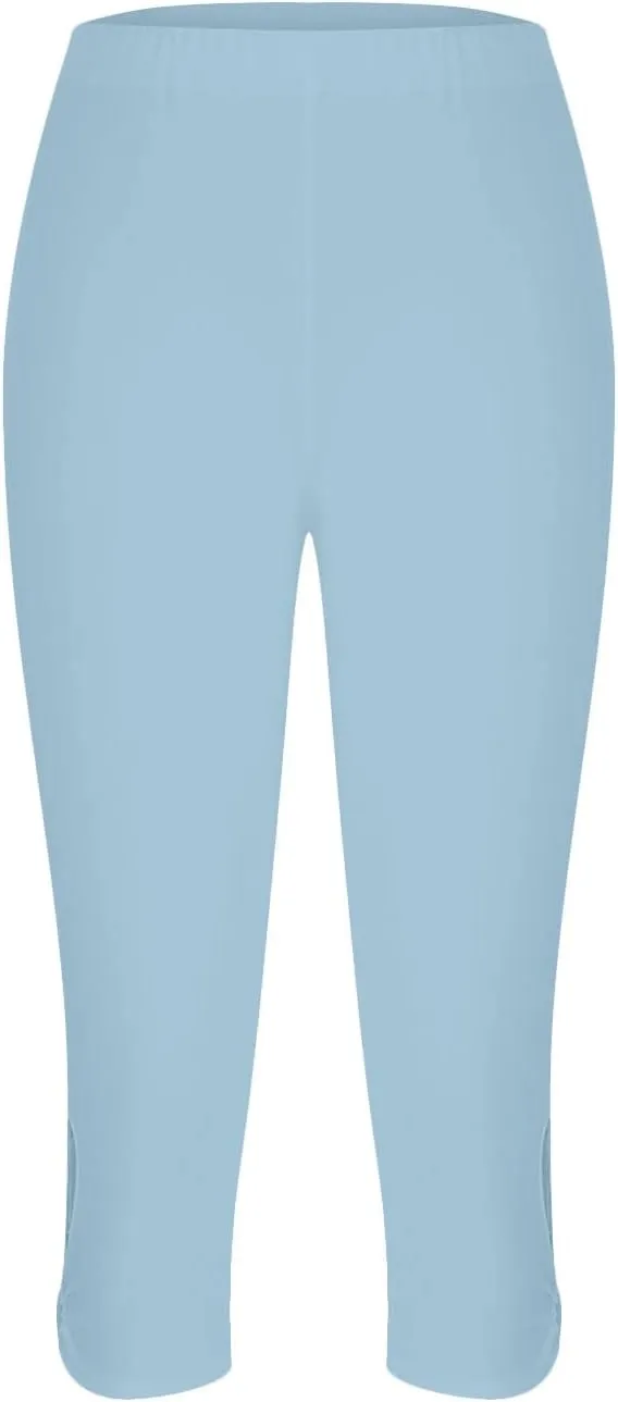 Capri Leggings for Women 2025 Summer Stretch Plus Size High Waisted Soft Casual Workout Yoga Pants with Pockets