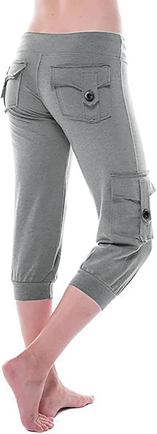 Capri Yoga Legging for Women 2024 Casual Summer Workout Athletic Capri Yoga Pants High Waist Stretch Cropped Trousers