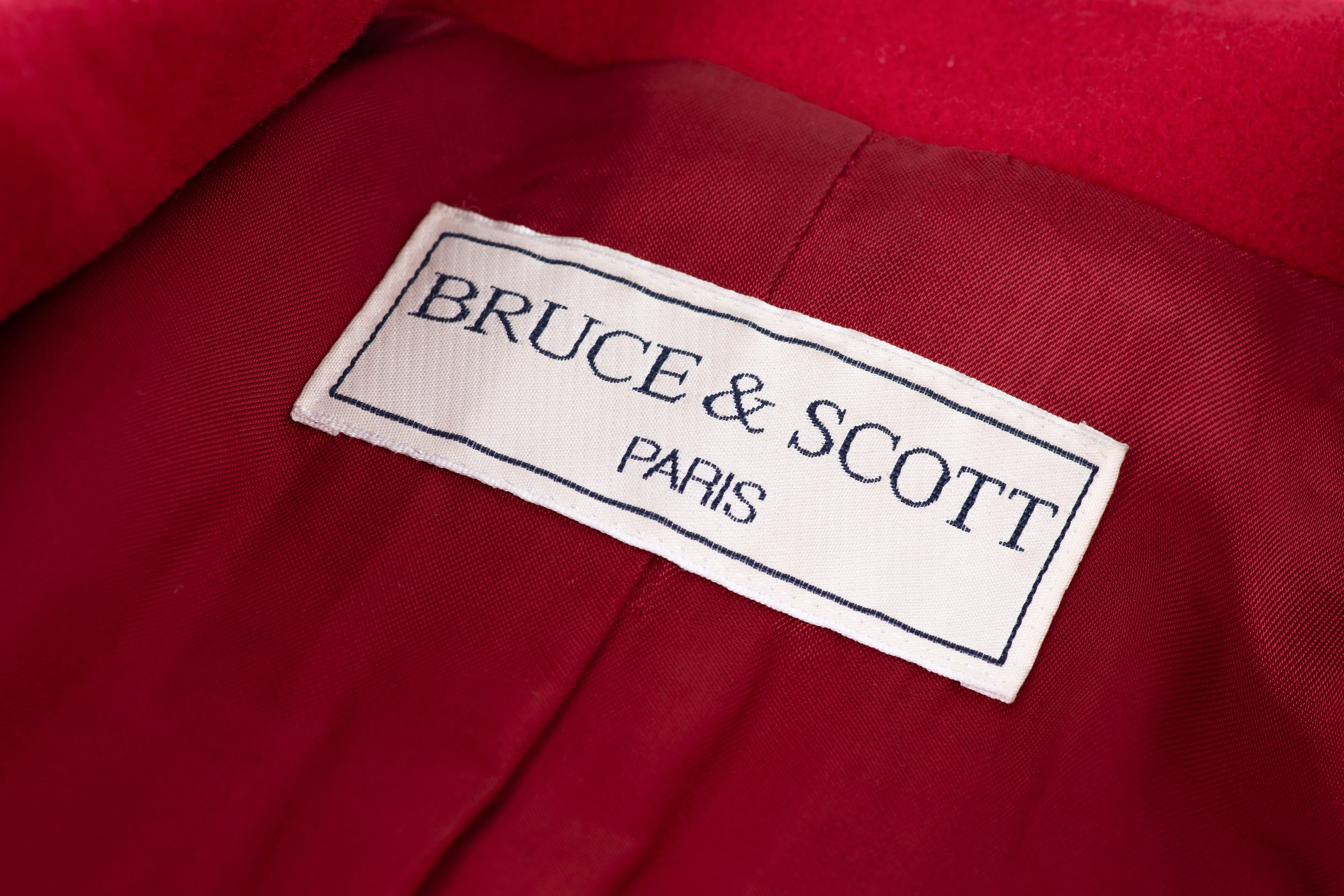 Cashmere Blend Red Wool Double Breasted Blazer With Gold Buttons, S