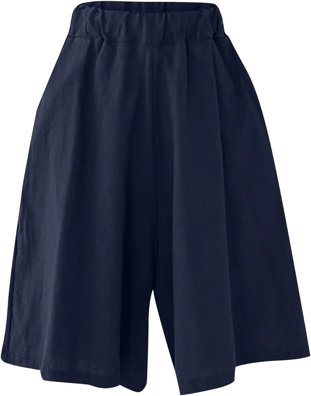 Casual Shorts for Women Dressy Drawstring High Waist Wide Leg 2025 Summer Beach Ruffle Solid Color Outfits with 2 Pockets