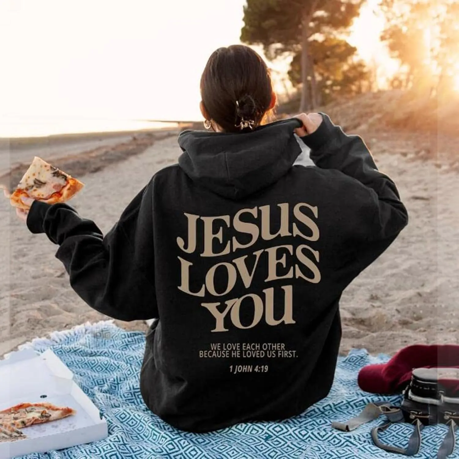 Christian Faith Hoodies Jesus Loves You Sweatshirts Religious God Pullover Oversized Casual Man Woman Tops Shirts