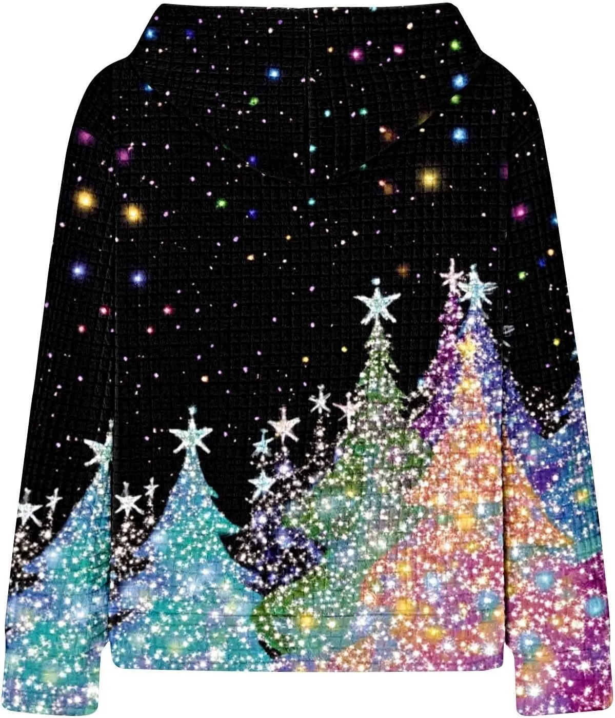 Christmas Hoodies for Women Glitter Xmas Tree Graphic Long Sleeve Sweatshirts Oversized Casual Funny Holiday Pullover
