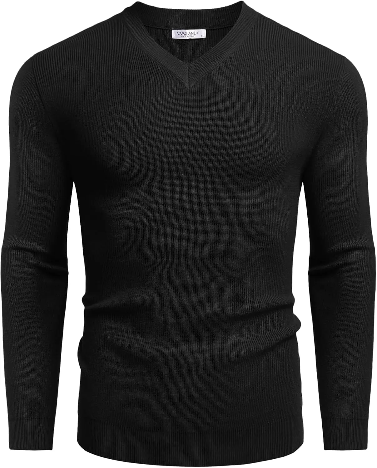 COOFANDY Men V Neck Dress Sweater Knit Long Sleeve Casual Slim Fit Pullover Sweater