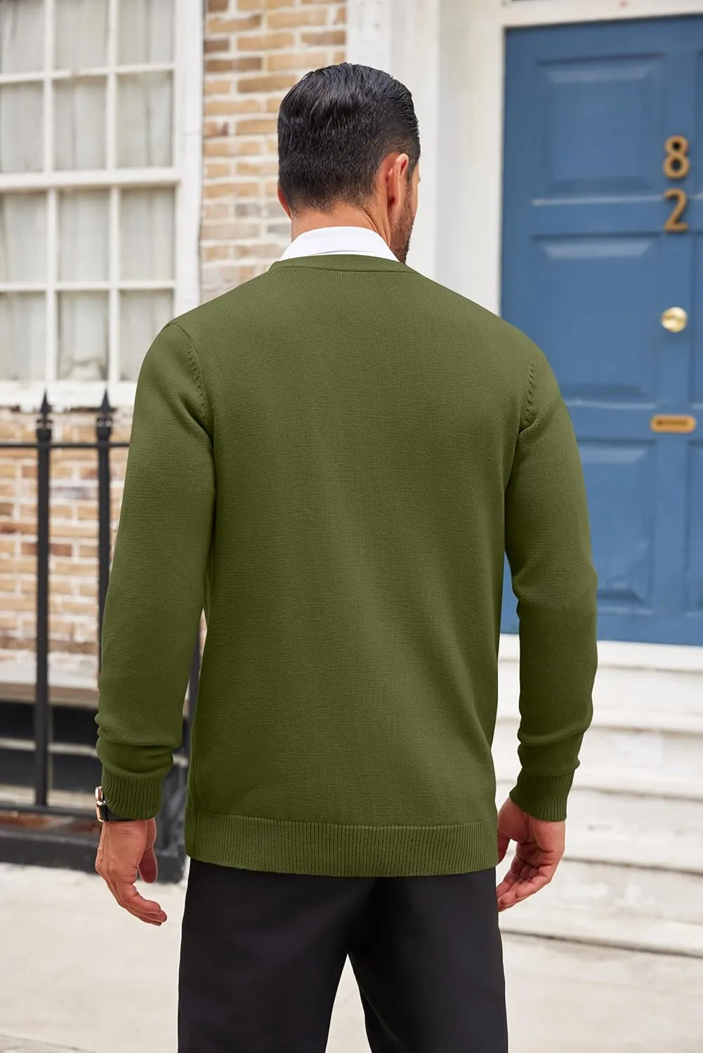 COOFANDY Men's Cardigan Sweater Long Sleeve Casual V Neck Button Down Knitted Sweater with Pockets