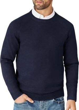 COOFANDY Men's Crewneck Sweater Casual Dress Pullover Sweater Slim Fit Lightweight Long Sleeve Raglan Sweaters