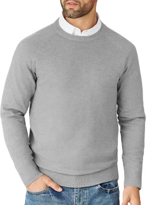 COOFANDY Men's Crewneck Sweater Casual Dress Pullover Sweater Slim Fit Lightweight Long Sleeve Raglan Sweaters