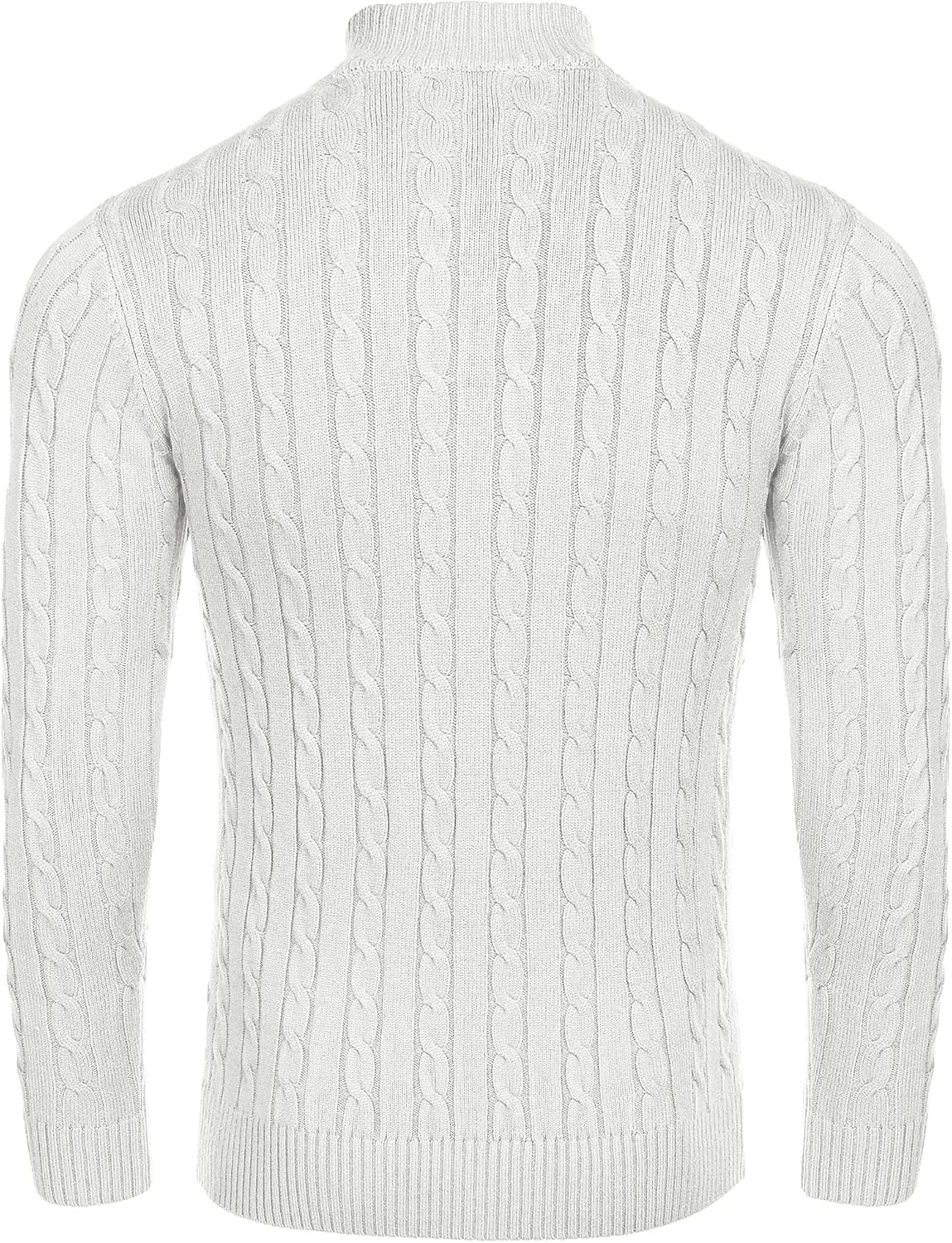 COOFANDY Men's Quarter Zip Sweater Slim Fit Casual Knitted Turtleneck Pullover Mock Neck Polo Sweater