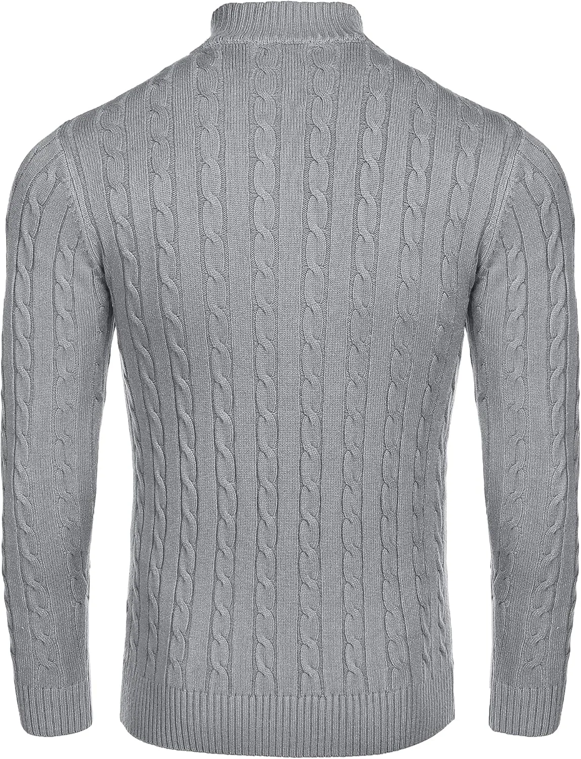 COOFANDY Men's Quarter Zip Sweater Slim Fit Casual Knitted Turtleneck Pullover Mock Neck Polo Sweater