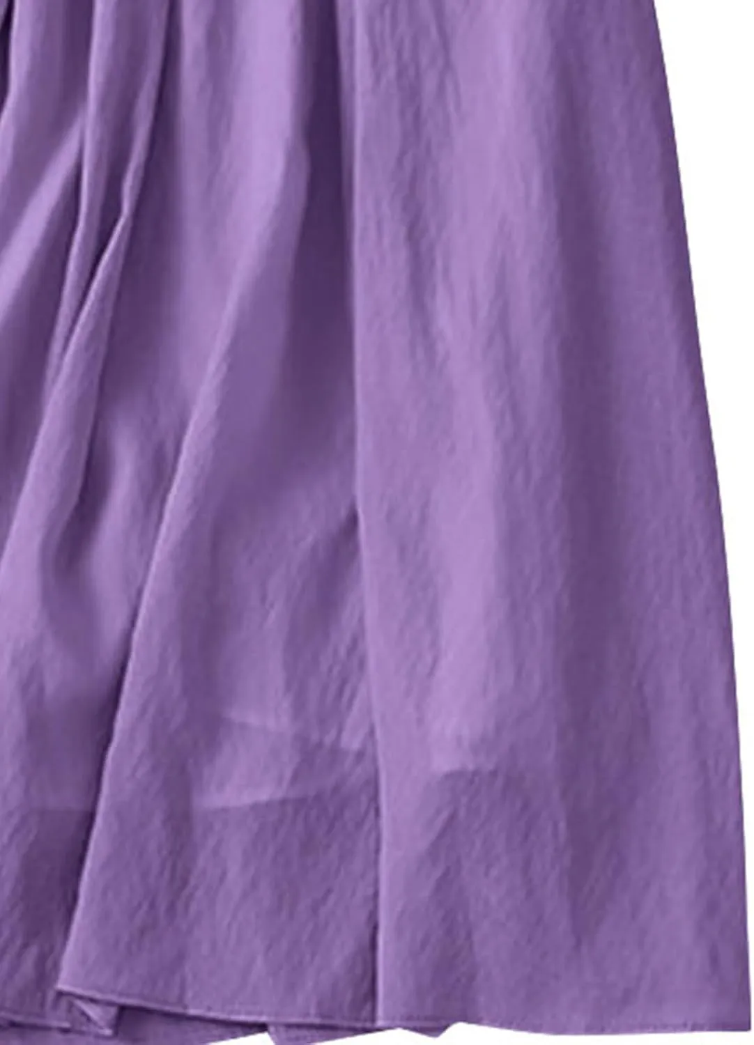 Cotton Linen Skirt for Women 2025 Trendy Solid Vintage Layered A-Line Flared Skirts Casual Elastic Waist Maxi Skirt