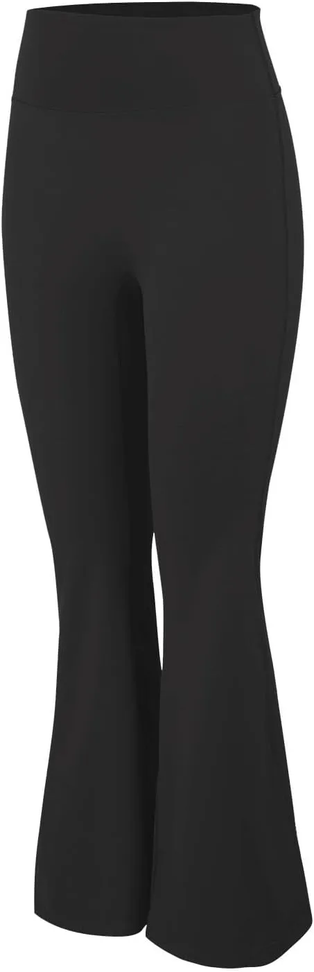 CRNTCEM Slim Fit Yoga Flared Pants for Women High Waist Pull On Wide Leg Bottom Leggings Tummy Control Work Bootcut Trousers