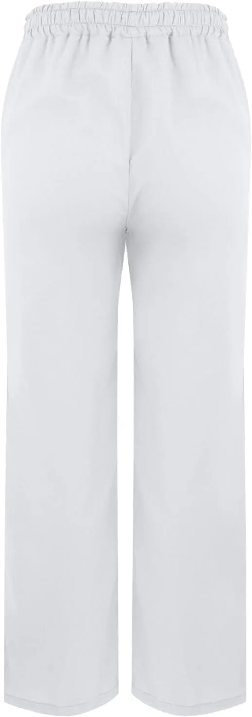Cropped Linen Pants Women Summer Drawstring High Waisted Crop Lounge Pants Split Straight Leg Beach Pants with Pocket