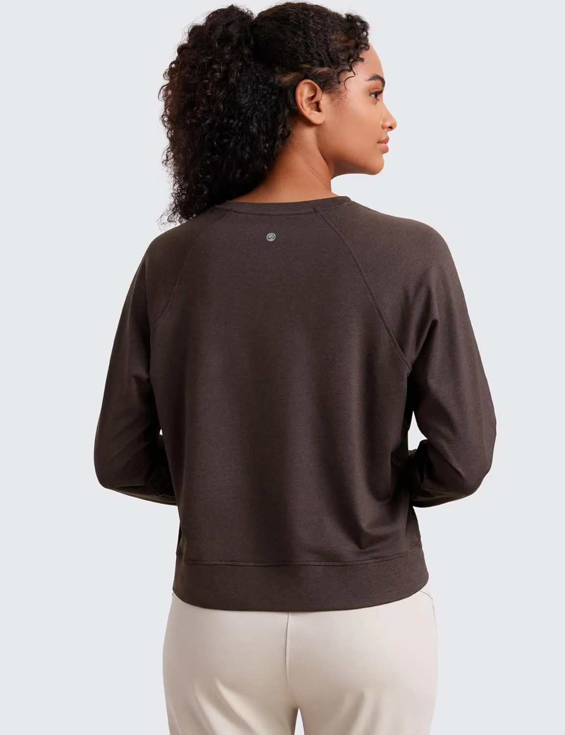 CRZ YOGA Cloud Jersey Pullover Sweatshirt for Women Long Sleeve Soft Casual Crewneck Tops Basic Workout Fall Shirts