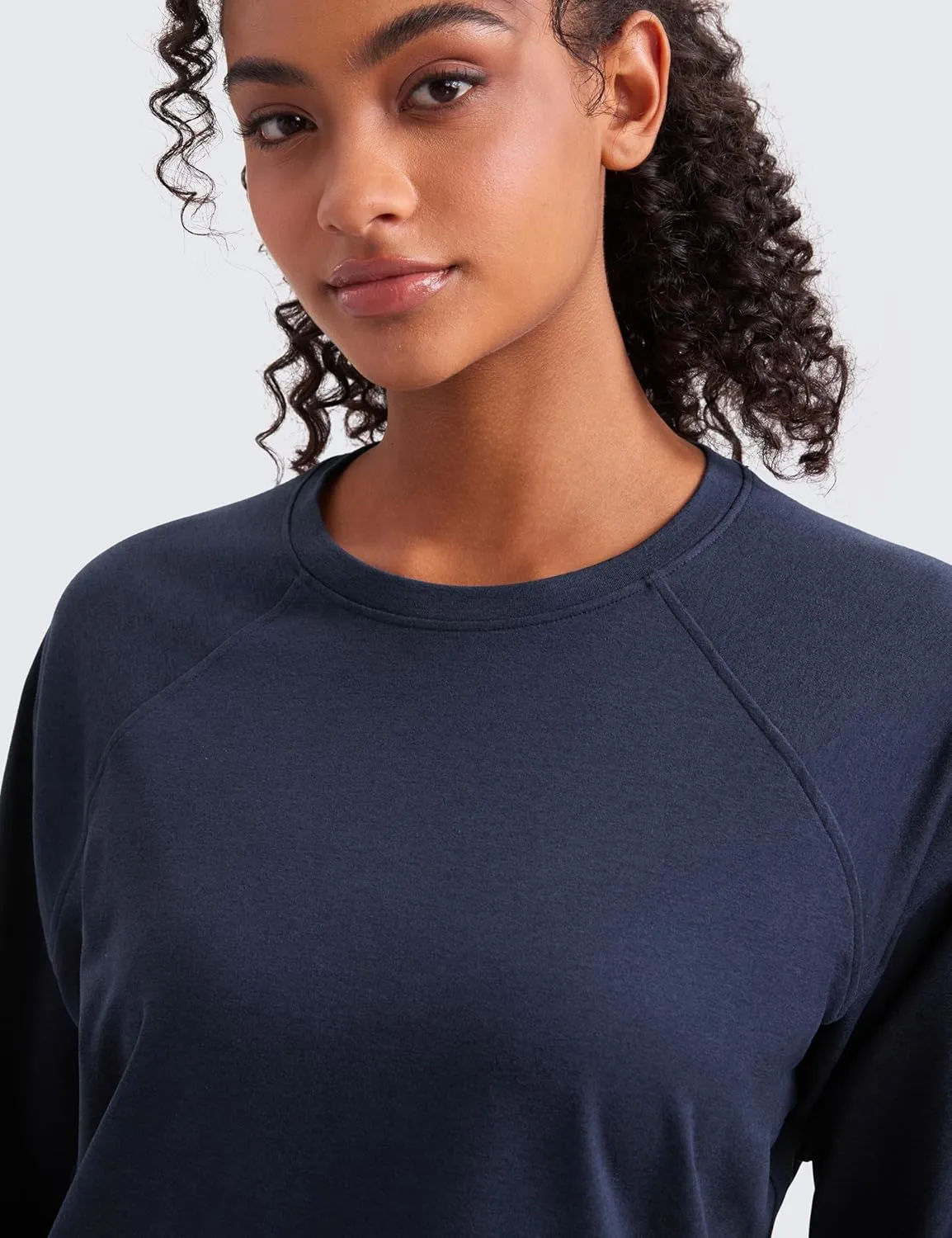 CRZ YOGA Cloud Jersey Pullover Sweatshirt for Women Long Sleeve Soft Casual Crewneck Tops Basic Workout Fall Shirts