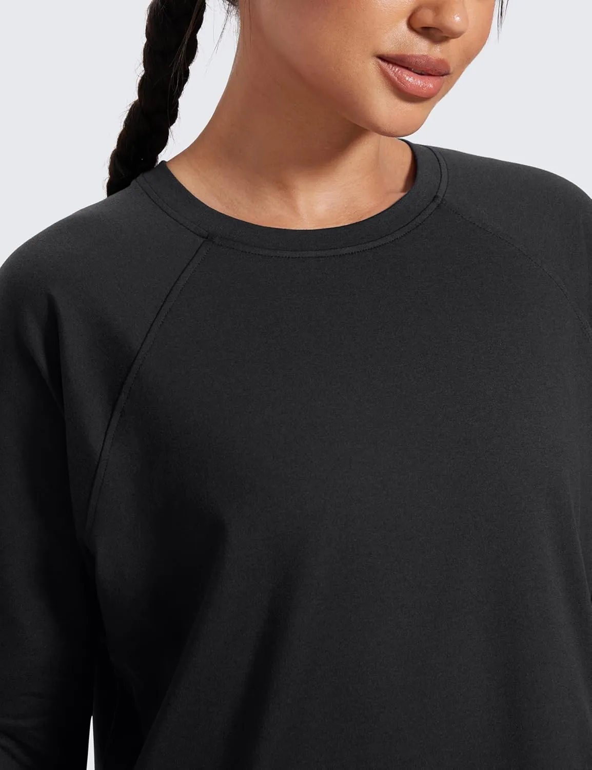 CRZ YOGA Cloud Jersey Pullover Sweatshirt for Women Long Sleeve Soft Casual Crewneck Tops Basic Workout Fall Shirts