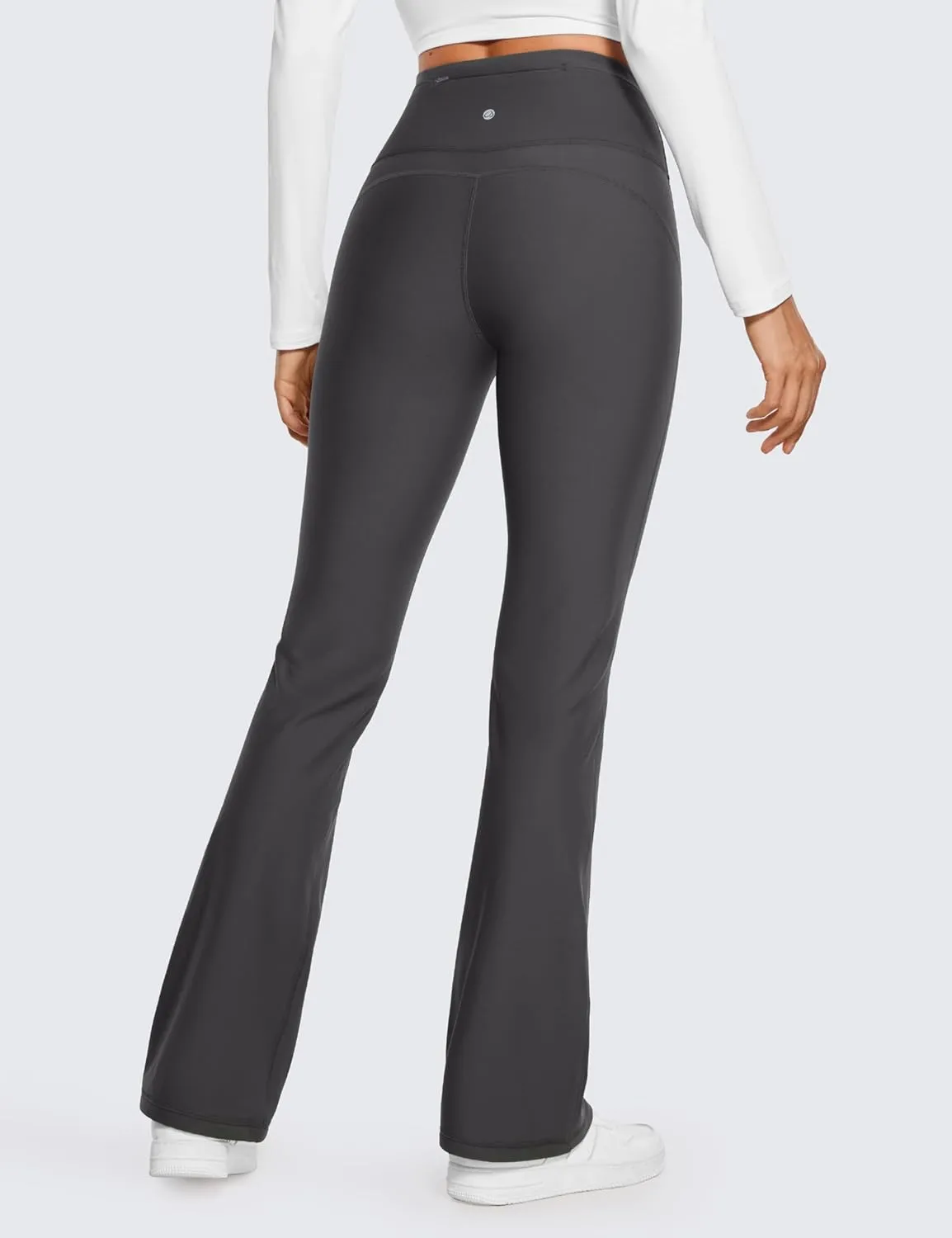 CRZ YOGA Womens Fleece Lined Flare Leggings 31" Bootcut Yoga Pants Tummy Control Winter Thermal Warm Soft Casual Lounge