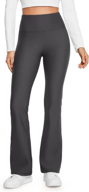 CRZ YOGA Womens Fleece Lined Flare Leggings 31" Bootcut Yoga Pants Tummy Control Winter Thermal Warm Soft Casual Lounge