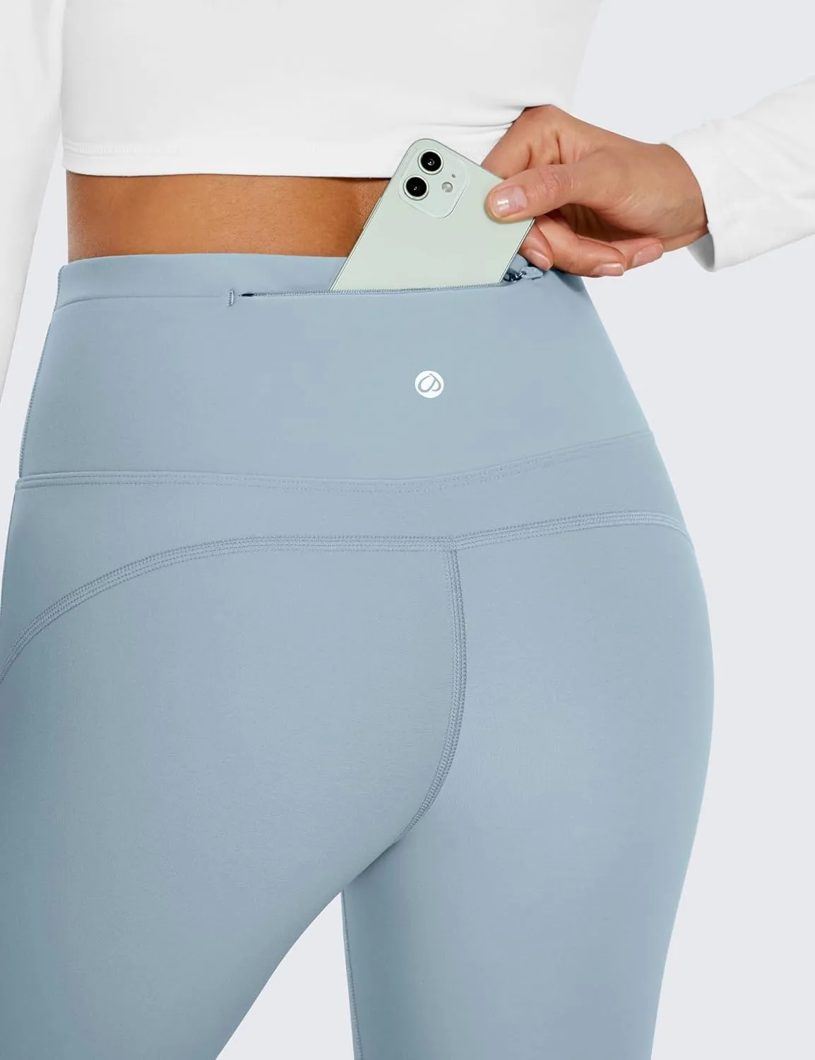 CRZ YOGA Womens Fleece Lined Flare Leggings 31" Bootcut Yoga Pants Tummy Control Winter Thermal Warm Soft Casual Lounge