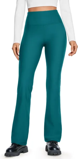 CRZ YOGA Womens Fleece Lined Flare Leggings 31" Bootcut Yoga Pants Tummy Control Winter Thermal Warm Soft Casual Lounge