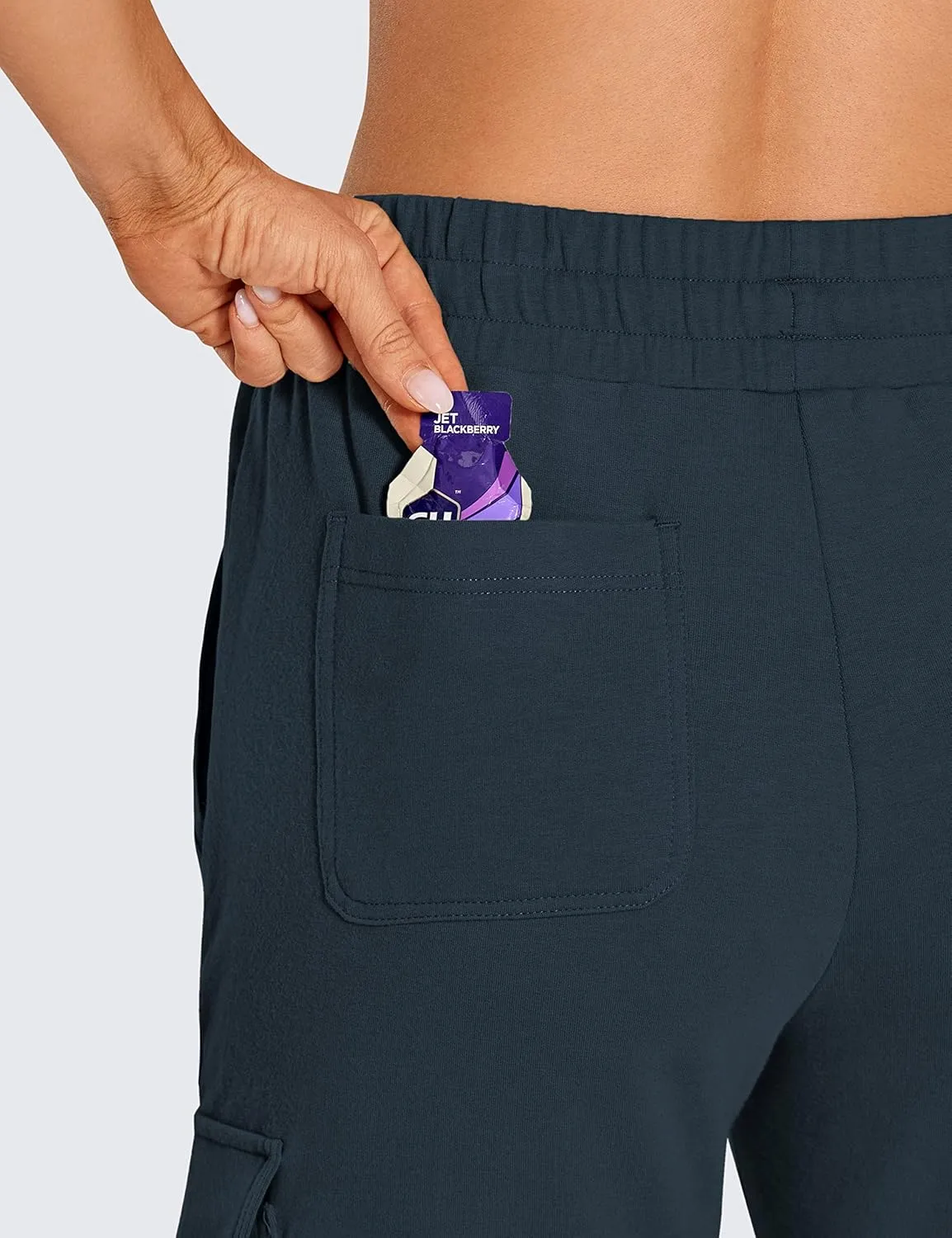 CRZ YOGA Womens Sweatpants Lightweight Cotton Cargo Joggers with 6 Pockets High Waisted Super Soft Casual Sweat Pants